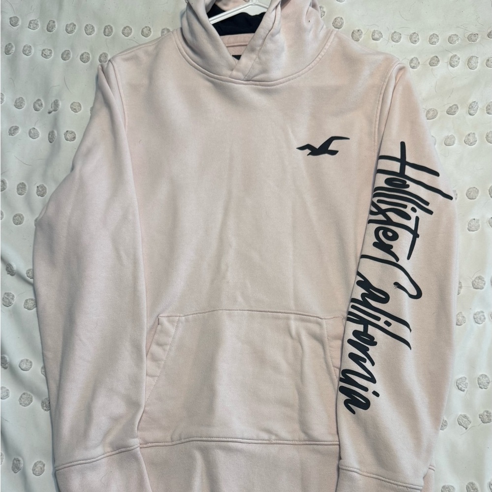 Hollister Cream Hoodie with Logo
